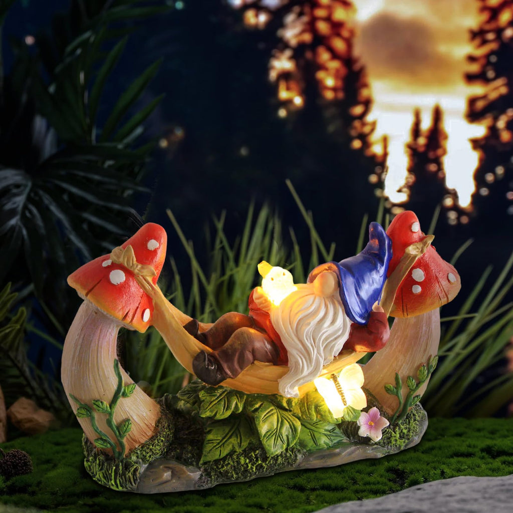Outdoor Garden Gnome Statue,Solar Gnomes Figurine Birthday Gifts for Mom