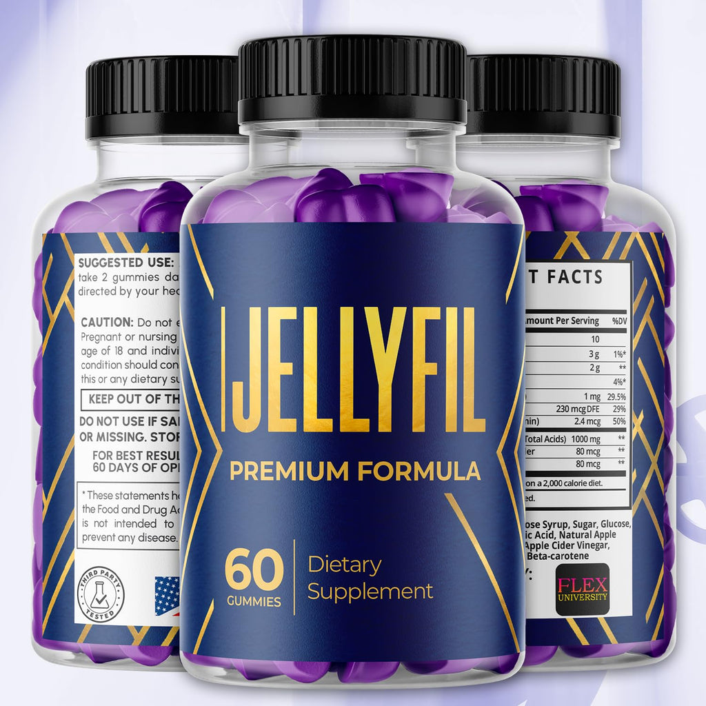 (3 Pack) Jellyfil Gummies, Jellyfil Gummys for Men with All Natural Ingredients, Max Strength Supplement with Premium Vitamins Supporting Optimal Wellness and Advanced Health Naturally (180 Gummies)