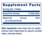Life Extension Vitamin D3 25 mcg (1000 IU), Immune System Support, Bone Health, Whole-Body Health, Value Size, Gluten-Free, Non-GMO, 250 softgels (Pack of 2)