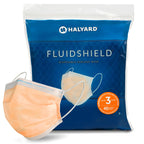 HALYARD FLUIDSHIELD level 3 Disposable Procedure Mask w/SO SOFT Lining/Earloops (Orange, 40 Count (Pack of 1))