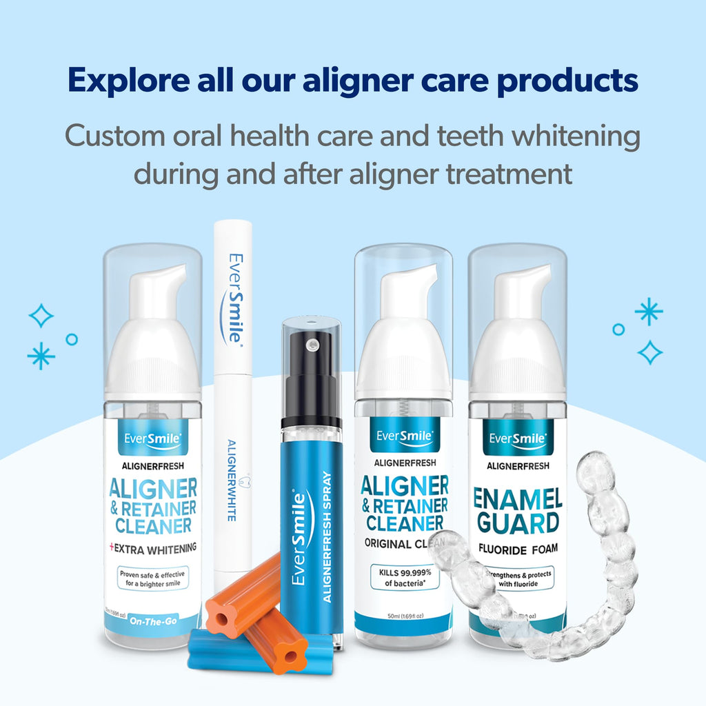 EverSmile AlignerFresh Original Clean Foam – Cleaner Compatible w/Invisalign and All Clear Aligners & Retainers – Eliminates Bacteria, Whitens Teeth, Fights Bad Breath – 50ml (1 Pack)