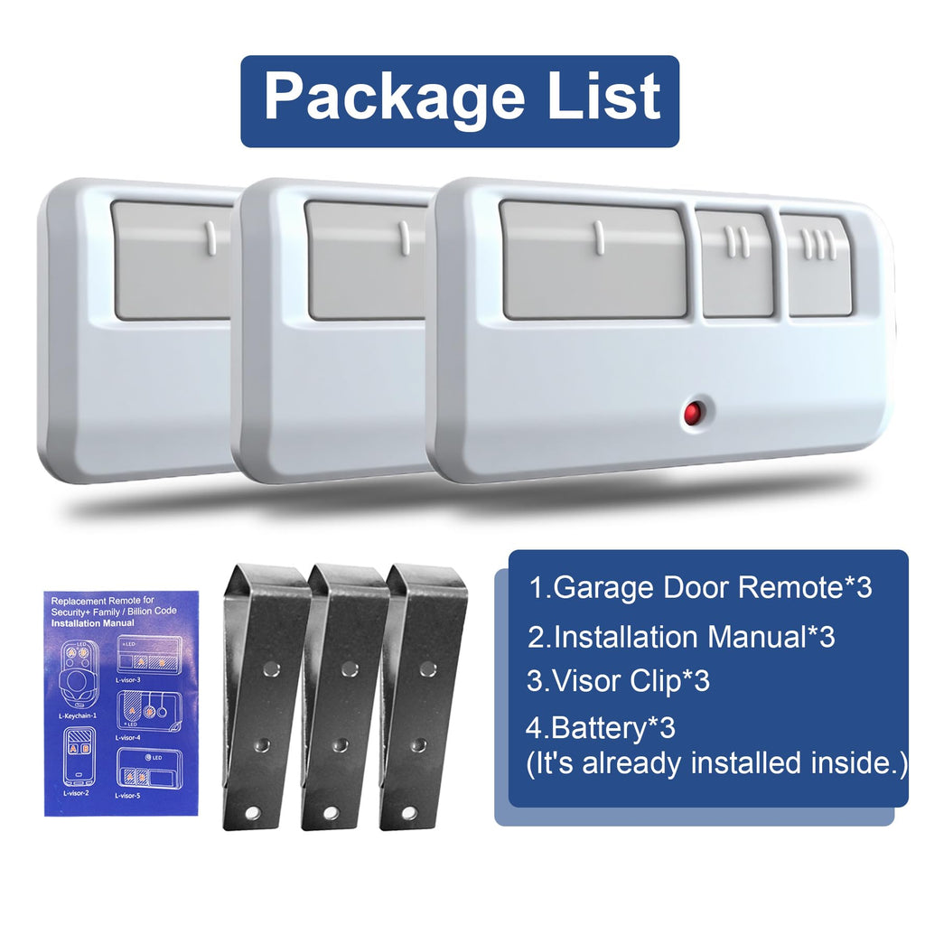 3 for Chamberlain LiftMaster Craftsman Garage Door Opener Remote, Replaces 893LM 893Max 891LM 371LM 373LM 971LM 973LM, no Wait Wireless Remote Keyless Entry, Safe Security(White)