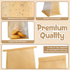 50 Pcs Bread Bags for Homemade Bread Sourdough, 10.2 * 6.3 * 5.1 Inches Bakery Bags with Window Reusable Tin Tie Baked Goods Packaging