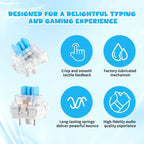Keyboard Switches, 50 Pcs 3 PIN Blue Keyboard Clicker Replacement Dustproof Mechanical Keyboards Switches for Most Gaming Keyboards