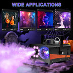 Dashsafe 800W Fog Machine, 4500CFM for Halloween, Disco Light & Remote