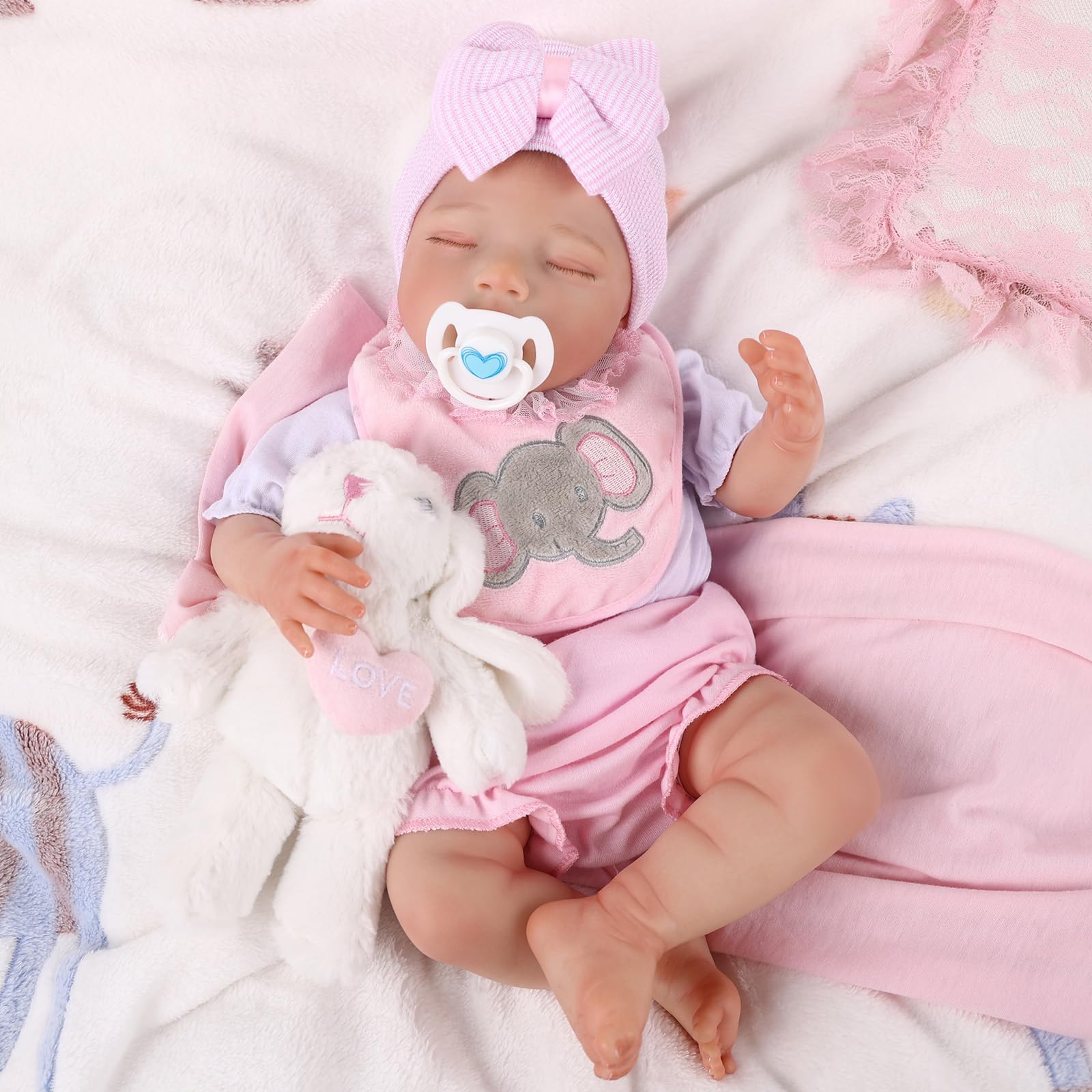 BABESIDE Lifelike Reborn Baby Dolls Boy - 17-Inch Baby Soft Body Realistic-Newborn Baby Doll Full Body Vinyl Real Life Baby Dolls with Toy Accessories for Kids