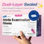 Supmedic Nitrile Exam Gloves, 4 Mil 100 Pcs Powder-Free Latex-Free Cooking Food-Safe Disposable Medical Gloves, Rose Orchid (Medium)