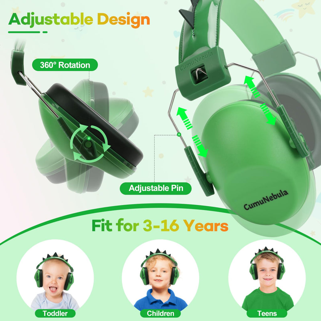 2 Pack Noise Cancelling Headphones for Kids, Kids Ear Protection 28dB SNR Noise Reduction Ear Muffs for 3-16 Years Toddler/Children, Noise Cancelling Headphones Hearing Protection For Fireworks