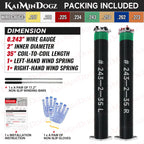 KaiMinDogz Pair of 2" Garage Door Torsion Springs Set with Non-Slip Winding Bar & Gloves,High Precision Electrophoresis Black Coated, for Replacement & Installation, MIN 16,000 Cycles (0.243x2''x35'')