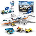 CUBIMANA Large City Passenger Airplane Building Toys with LED Light, 21 Inches Plane Building Sets with 2PCS Luggage Trucks, Terminal, Radar Tower, Birthday Gifts for Kids Boys Girls Age 6-12 (901pcs)