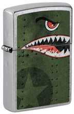 Zippo Lighter: Fighter Plane Nose Art, Shark Teeth - Street Chrome 81421