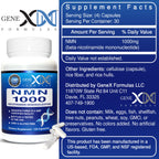 Genex Formulas NMN 1000mg - 99% Pure Shelf Stabilized Supplement Capsules for Increased NAD Levels & Healthy Aging, GMP Certified, 1000mg per Serving, 120 Capsules