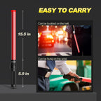 E-riding 8 Pack 21-inch Safety Air Traffic Control Wand, Signal Traffic Safety Baton Led Light with 3 Flashing Modes for Parking Guides, Using 2 C-Size Batteries (Not Included)