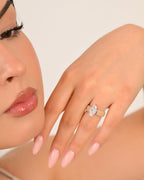 Rinfit Silicone Ring with Stone, Marquise Cut CZ - Nude/RG, Size 6