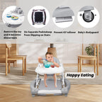 Boyro Baby Baby Walker, 5-in-1 Baby Walkers for Boys and Girls 6-12 Months with Bouncer, Removable Footrest, Feeding Tray & Music, Foldable & Adjustable Activity Walker for 6-18 Months Toddler Infant