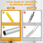 Commercial Mop Heavy Duty Industrial Mop- 3 Extra Large Cotton Looped Heads, 61" Aluminum Handle Mops for Concrete/Tile/Garage Floors-Home, Kitchen