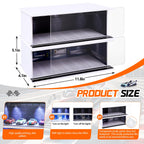 Tujoe 2 Pcs Hot Diecast Wheels Garage Display Case with LED Light and Acrylic Cover 1/64 Scale Diecast Toy Cars Storage Case Holds Max 12 Cars for Model Toy Car Storage Collector (Depot)