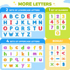 Gamenote Classroom Magnetic Alphabet Letters Kit 178Pcs with Double Side Magnet Board - Foam Alphabet Letters for Preschool Kids Toddler Spelling and Learning Colorful ABC Education Fridge Magnets