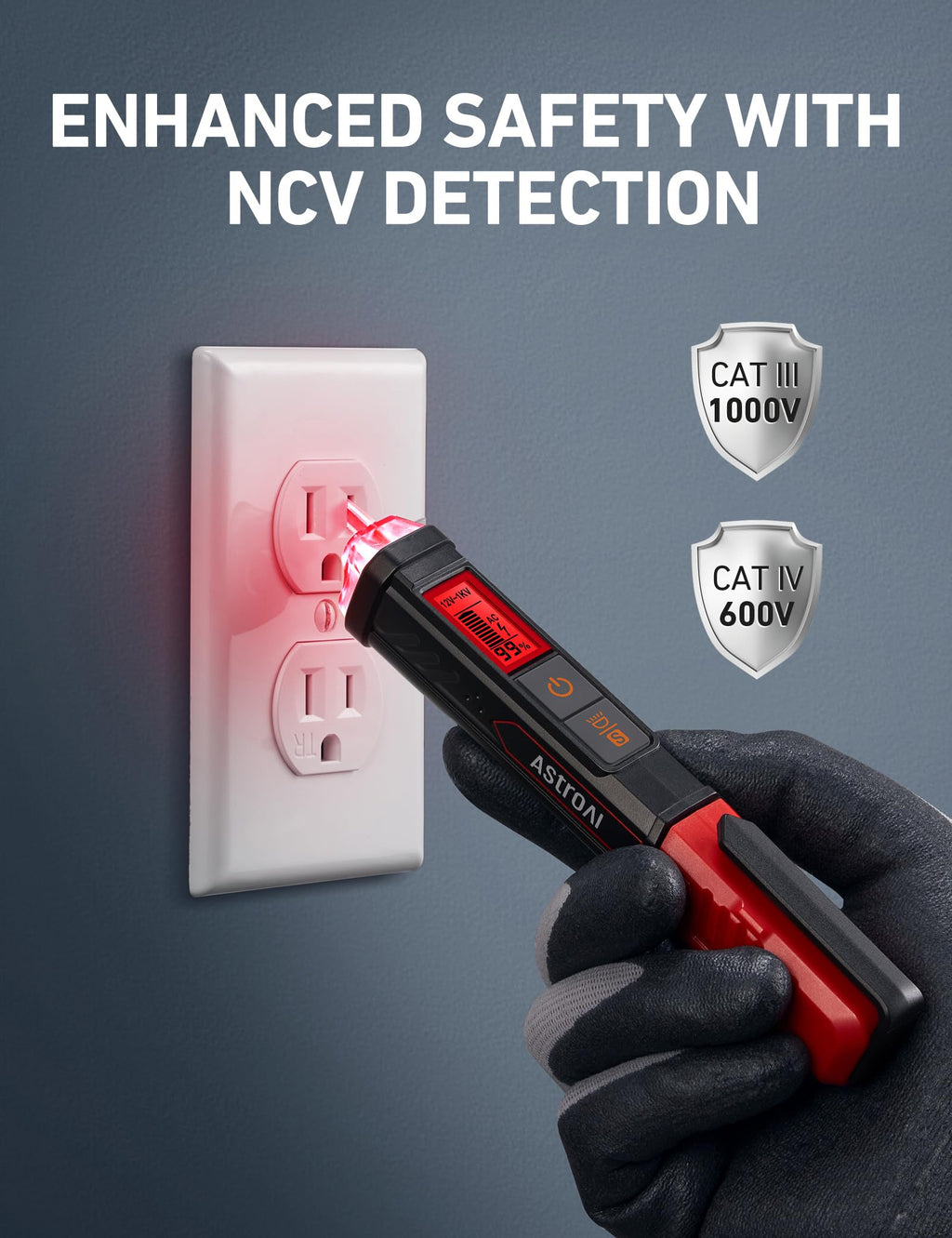 AstroAI Electrical Test Kit ETK3, 2000 Counts Digital Clamp Meter & Non-Contact Voltage Tester Pen & GFCI Outlet Tester, for Home & Professional Use