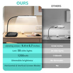 Magnifying Glass with Light and Stand 50 Ultra-Bright LEDs Large Magnifying Lamp with Light Magnifying Glass on Stand Hand-Free with 360° Flexible Gooseneck for Close Work Reading Repair Crafts