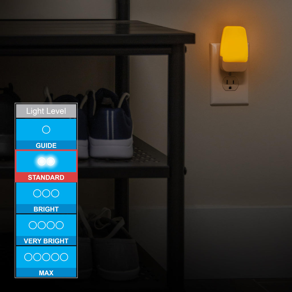 GE Sleeplite Night Lights Plug Into Wall, Dusk to Dawn Sensor, Ambient Lighting, Sleep Aid, Bathroom Decor, LED Lights for Bedroom, Apartment Essentials, Smart Home,86153, Amber, 4 Pack