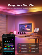 Lepro S1 AI LED Strip Lights for Bedroom - 16.4ft Smart RGB Light Strips with IC and Rainbow Chasing Effects, Color Segment DIY, Personalized Al Lighting Designer, No Remote, 2.4G Wi-Fi & Bluetooth