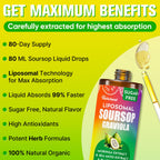 Soursop Bitters Liquid 880MG, Soursop Multivitamin Drops with Leaf Extract & Sea Moss, for Cell Support & Regeneration, Immunity, Liver, Gut, Zzz, Skin & Antioxidant | 5.6 Fl Oz - 160 Days Supply