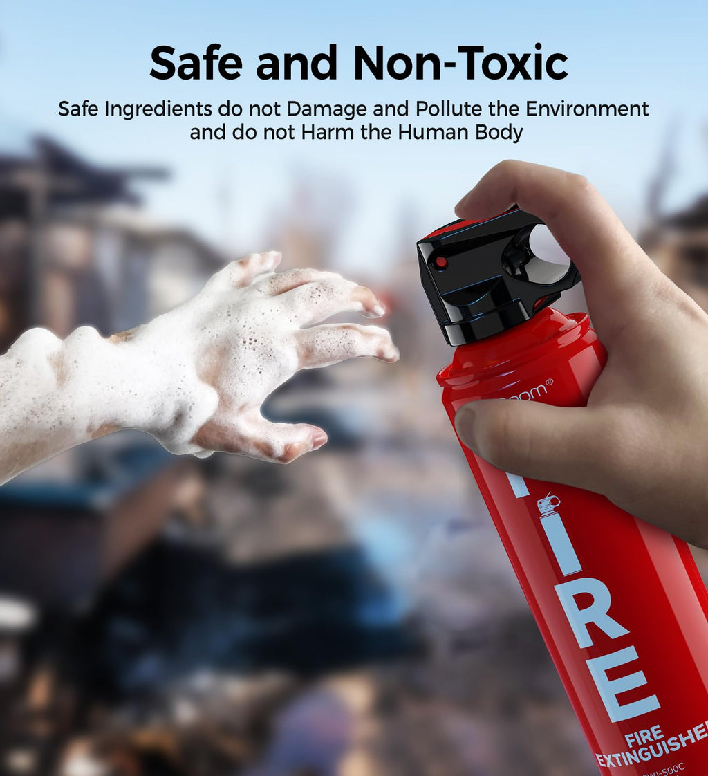 AmzBoom Fire Extinguisher for Home, Car, Kitchen, and Boat 3-Pack, Portable Extinguishing Aerosol Spray Compact A, B, C, K – Includes Mounting Brackets for Easy Access.