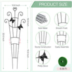 MEILIDY 32.6 Inch Expandable Plant Trellis with Tape Tie, Black, 2 Packs
