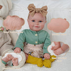 BABESIDE 3-in-1 Interactive Reborn Baby Dolls with Breathe Heartbeat Coos, 20Inch Soft Vinyl Poseable Realistic Baby Dolls Cute Smiling Real Life Baby Doll for 3+ Years Old Girls