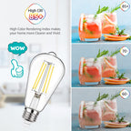 MAXvolador 12-Pack Dimmable Vintage LED Edison Bulb 60W Equivalent, 6W 850Lumens Neutral White 4000K ST58 Antique Filament Light Bulbs, E26 Base