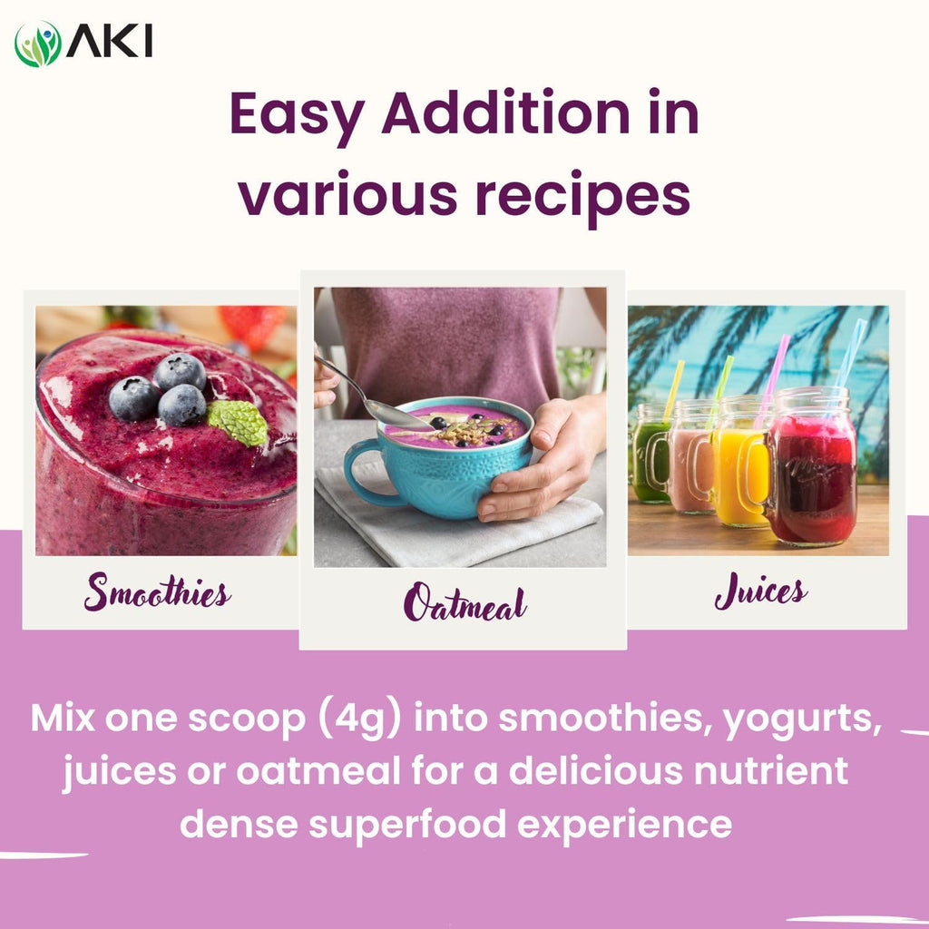 AKI Maqui Berry Extract Powder – Wild Harvested from Patagonia, High in Anthocyanins & Polyphenols, Freeze-Dried Superfruit for Smoothies, Non-GMO, Vegan, 150g/ 5.3 oz