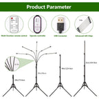 Grow Light for Indoor Plants, 5-Head Full Spectrum LEDPlant Light with 3 Light Modes, 10 Brightness Levels, Remote Control, Height Adjustable 29-61Inch Growing Lamp for Seedlings,Flowers (5head)