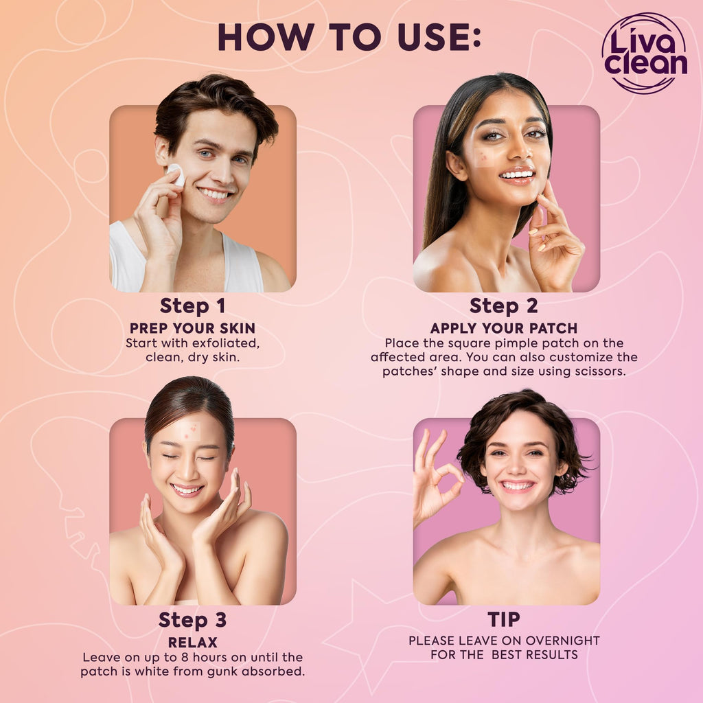 Livaclean 40CT Large Pimple Patches for Face - Big Pimple Patches Large Hydrocolloid Patch for Blemishes - Body Nose Forehead Chin Acne Patch - XL Zit Stickers