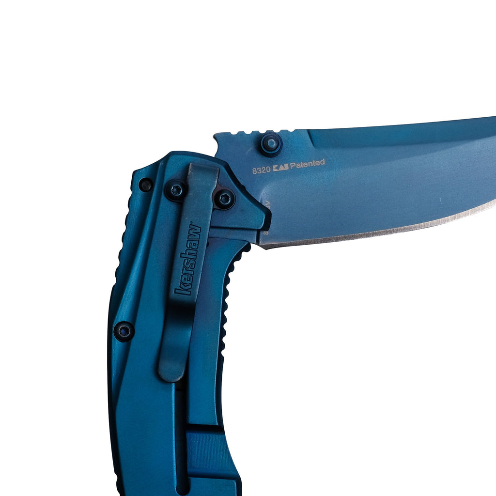 Kershaw Outright Pocket Knife, Blue, 3 Inch Trailing Point Blade
