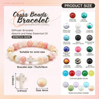Huquary 24 Pcs Cross Beaded Bracelets, 8mm Christian Stone, Stylish
