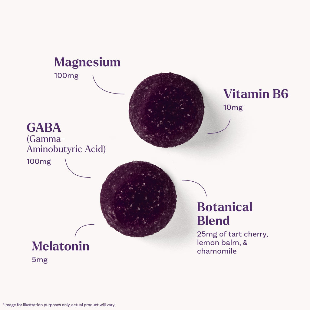 Natrol Sleep + Restore Magnesium Glycinate Blend Gummies with Melatonin 5mg - Calm Magnesium with GABA, Botanical Blend, Cherry Flavor, 60 Gummies