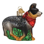 Old World Christmas Australian Cattle Dog Glass Blown Ornament for Christmas Tree, Handcrafted Holiday Decoration, Dog Collection