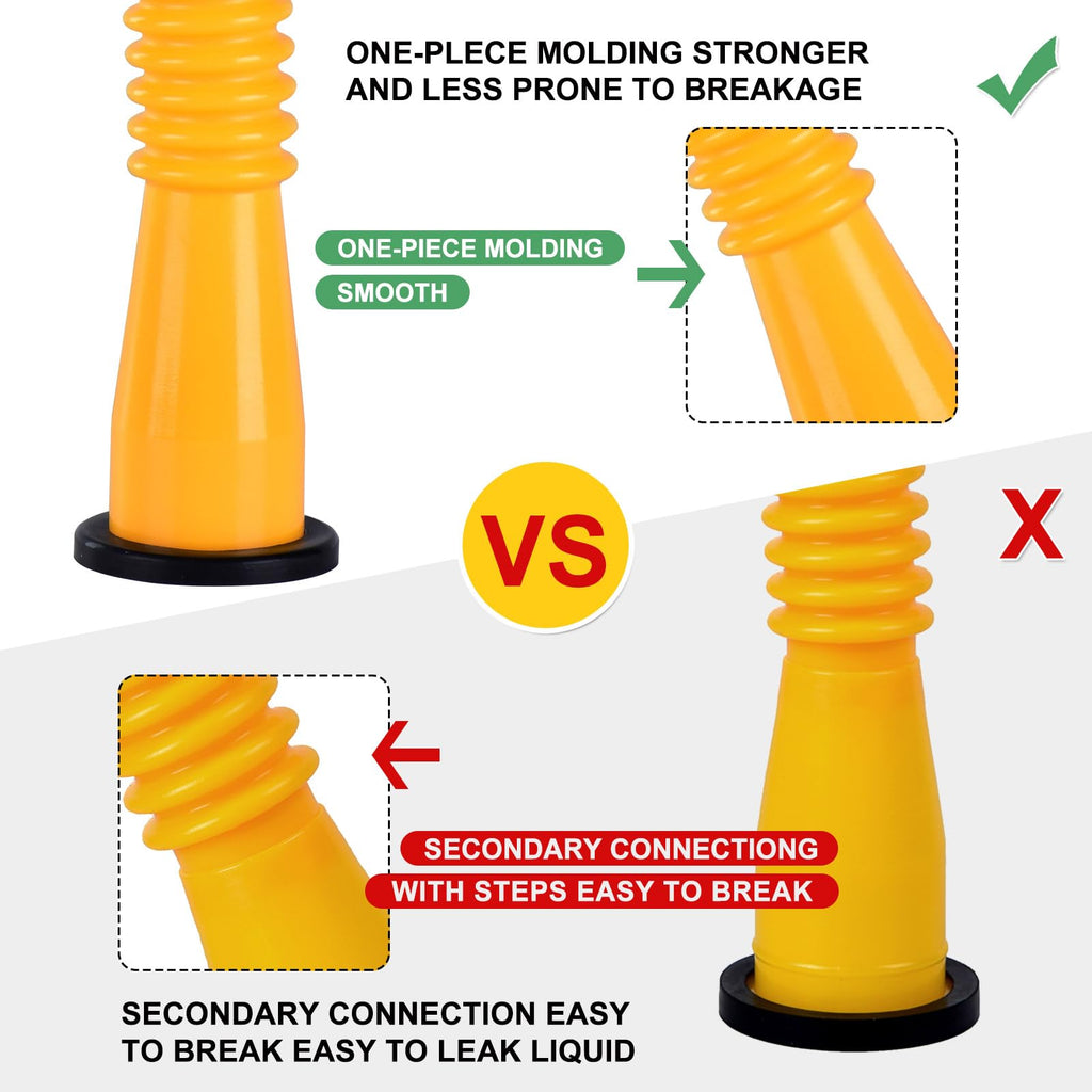 Gas Can Spout Replacement Extra Long, Our gas can nozzle is 11.2in long, (3 in longer than standard nozzles) Gas can nozzle (3 Pack-Yellow) for 1/2/5/10 gal oil cans. Replacement gas can spout