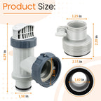 Above Ground Plunger Valves with Pool Hose Adapter B for Intex Above Ground Pool & Pump, Pool Parts and Accessories On/Off Plunger Valve Replacement & 25009 Hose Conversion Adapter 1 1/4 to 1 1/2