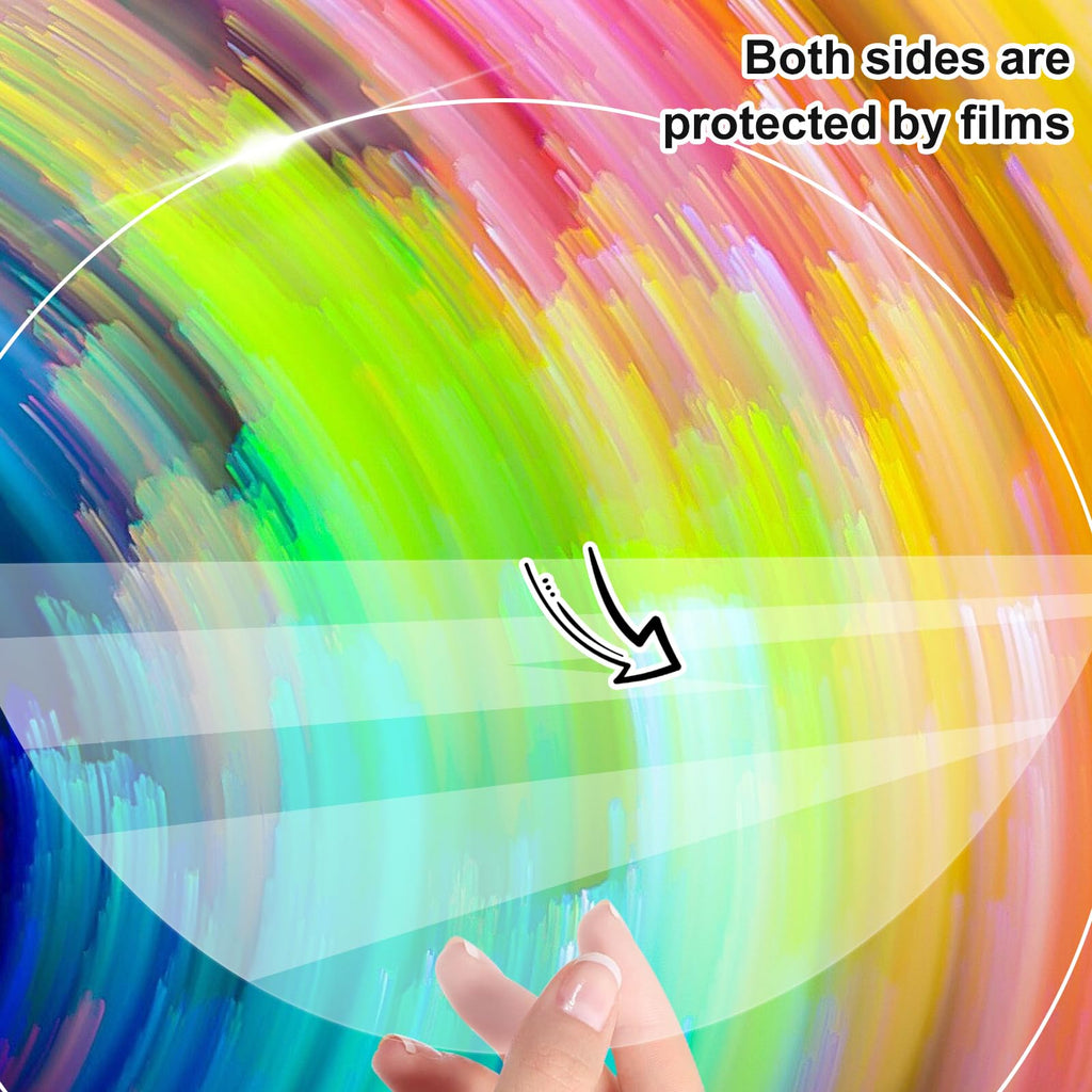 KINLINK 9in Plexiglass Sheets 1/8 inch Thick, 3mm Clear Circle PET Plastic Sheet for DIY Project, Craft, Cake Disk, Table top, Acrylic Sign and Wedding Invitation 2 Pack