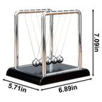 Newtons Cradle Balance Pendulum Balls, Swinging Kinetic Balls with Black Base, Science Physics Educational Learning Tool, Office Home Creative Decoration, Stress Relief Fidget Desk Toy (Large)