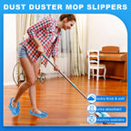 Vowanop Mop Slippers Shoes 10 Pairs (20 Pieces) - Microfiber Cleaning House Mop Slippers, Floor Cleaning Tools Shoe Cover, Soft Machine Washable Reusable Microfiber Foot Socks for House Kitchen Office