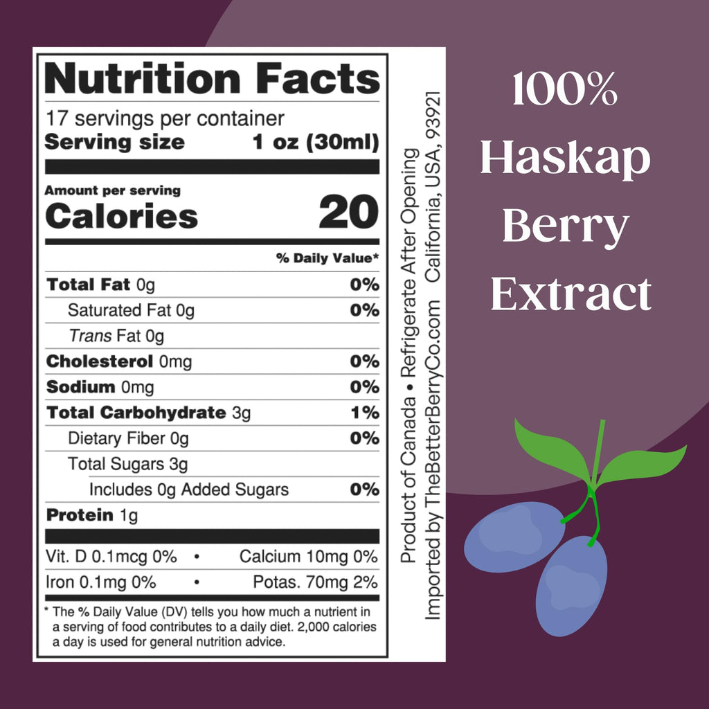 Got Inflammation? Get Haskap | 100% Pressed Haskap Berry Juice | Naturally Delicious | Nothing Added | Rich in Anthocyanins (red-purple color), Polyphenols & Bioflavonoids | Just 1–2 TBSP Daily | 17 fl oz Bottle | Refrigerate After Opening | The Inflammat