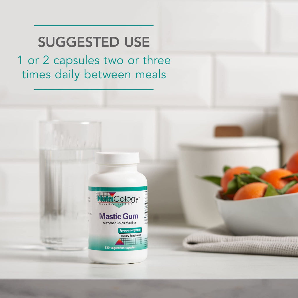 Allergy Research Group NutriCology Mastic Gum - Supports Digestive Comfort - Delivers 1000 mg Chios Mastic Gum Resin per Serving - Vegetarian & Hypoallergenic - 60 Servings - 120 Capsules