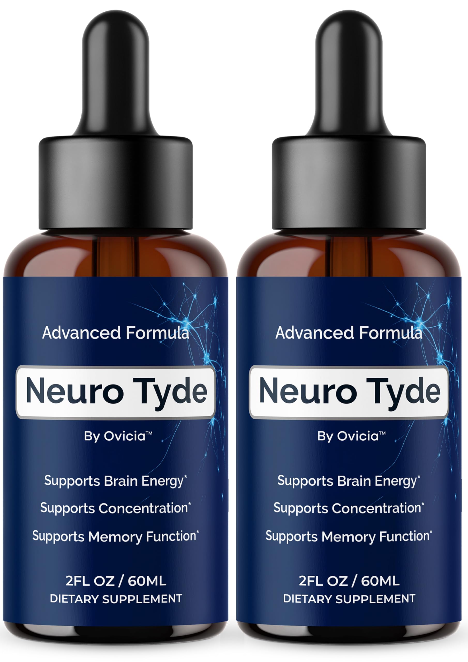 (2 Pack) NeuroTyde Drops - Neuro Tyde Support Premium Liquid Advanced Formula, Daily Neurotyde All Natural Ingredients Support Focus Memory for Overall Health & Wellness, 2 Bottles for 2 Months