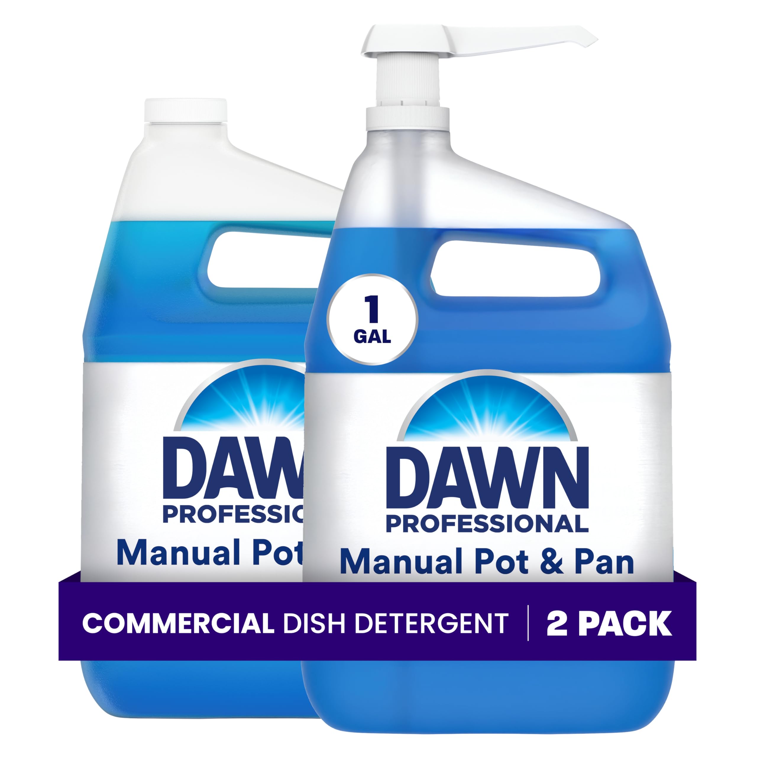 Dawn PRO Manual Pot and Pan Detergent, Dish Soap Liquid for Dishwashing by Hand, Bulk Concentrate for Commercial Use, 1 gal (Case of 2)