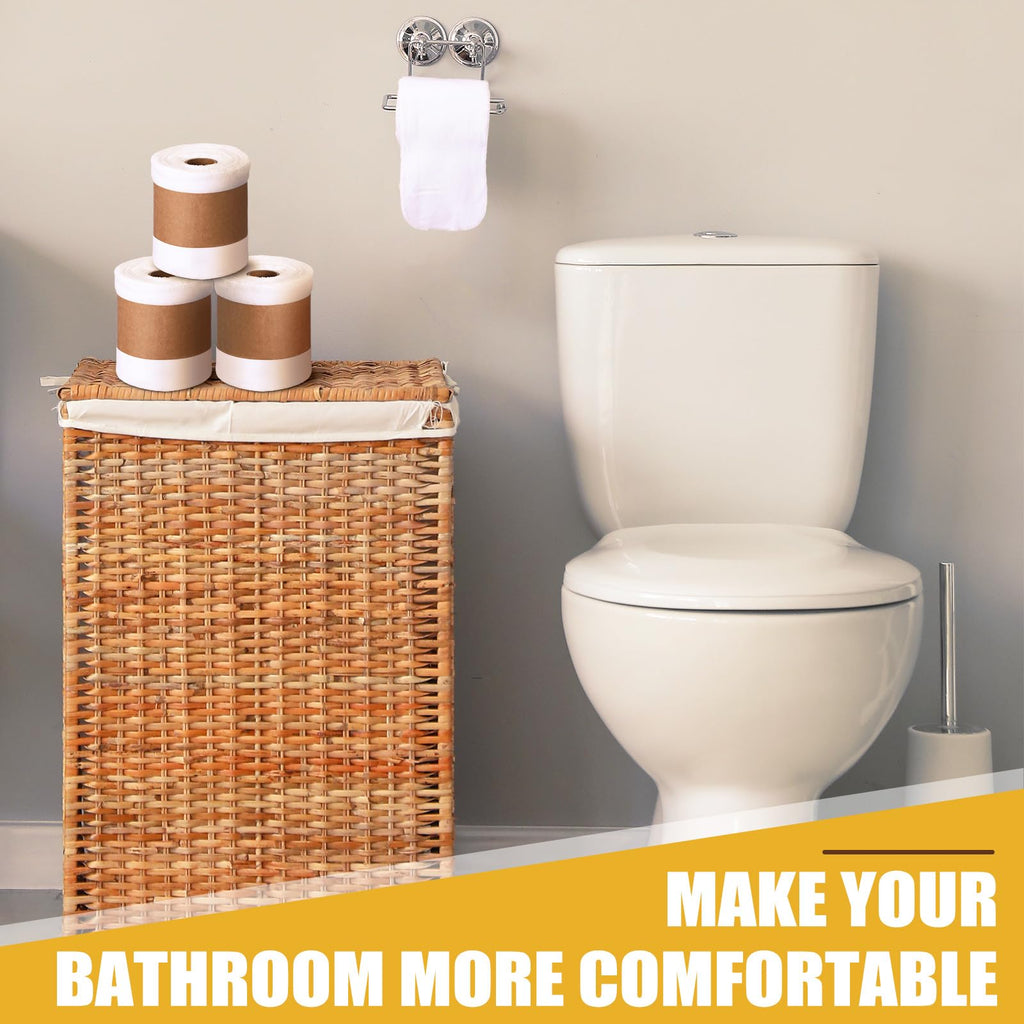 FuWeave 60 Pack Reusable Toilet Paper Towels No Tear Bidet Towels Washable Toilet Paper Bulk Paperless Rolls Cotton Treadmill Family Cloth Wipes (White)