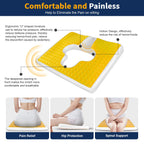 Hapeisy Bed Sore Cushions for Butt, Breathe Freely Fiber Bedsore Pressure Relief Pillow, T Shaped Opening Triangular Slope Design, Anti Decubitus Cushion for Elderly, Bedridden, Disabled (Yellow)