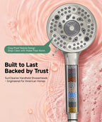 Filtered Shower Head with Handheld, 9-Spray Mode High Pressure Detachable Shower Head with Filters for Hard Water - Remove Chlorine Brushed